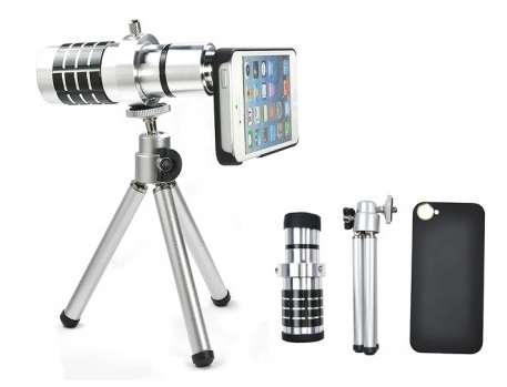 12X Mobile Camera Telephoto Zoom Lens + Tripod Kit For iPhone 5
