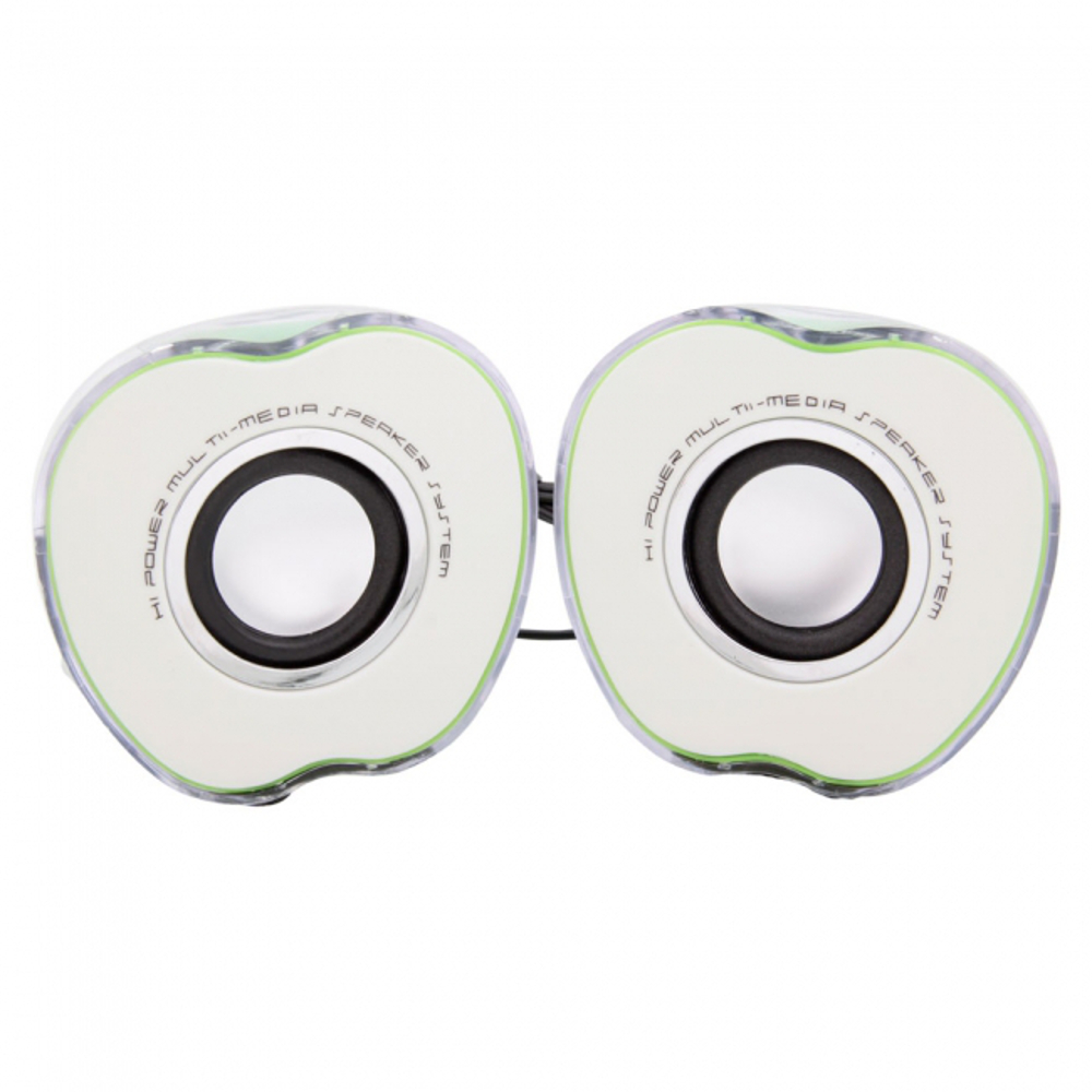 Green Apple Shape Mini USB Speaker With LED Light for iPhone Cellphone PSP Tablet Laptop Desktop Computer