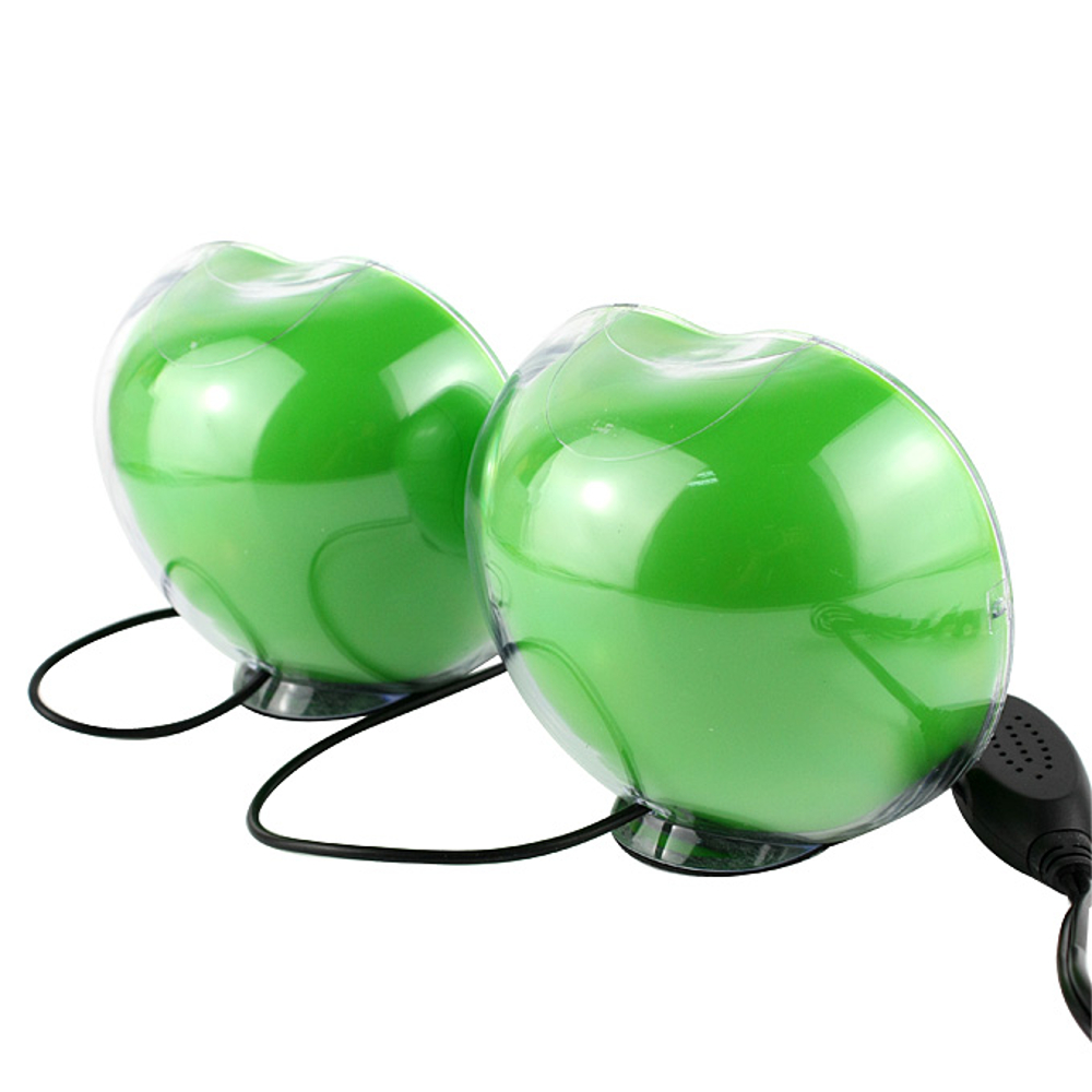 Green Apple Shape Mini USB Speaker With LED Light for iPhone Cellphone PSP Tablet Laptop Desktop Computer