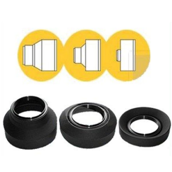 49mm 3 Stage Collapsible Adjustable Rubber Lens Hood