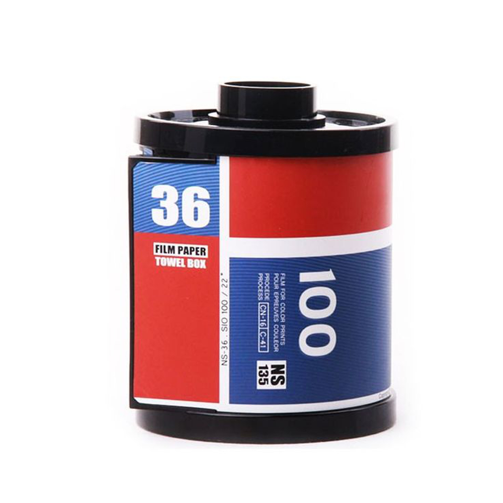 Camera Film Roll Shape Tissue Box Dispenser Blue