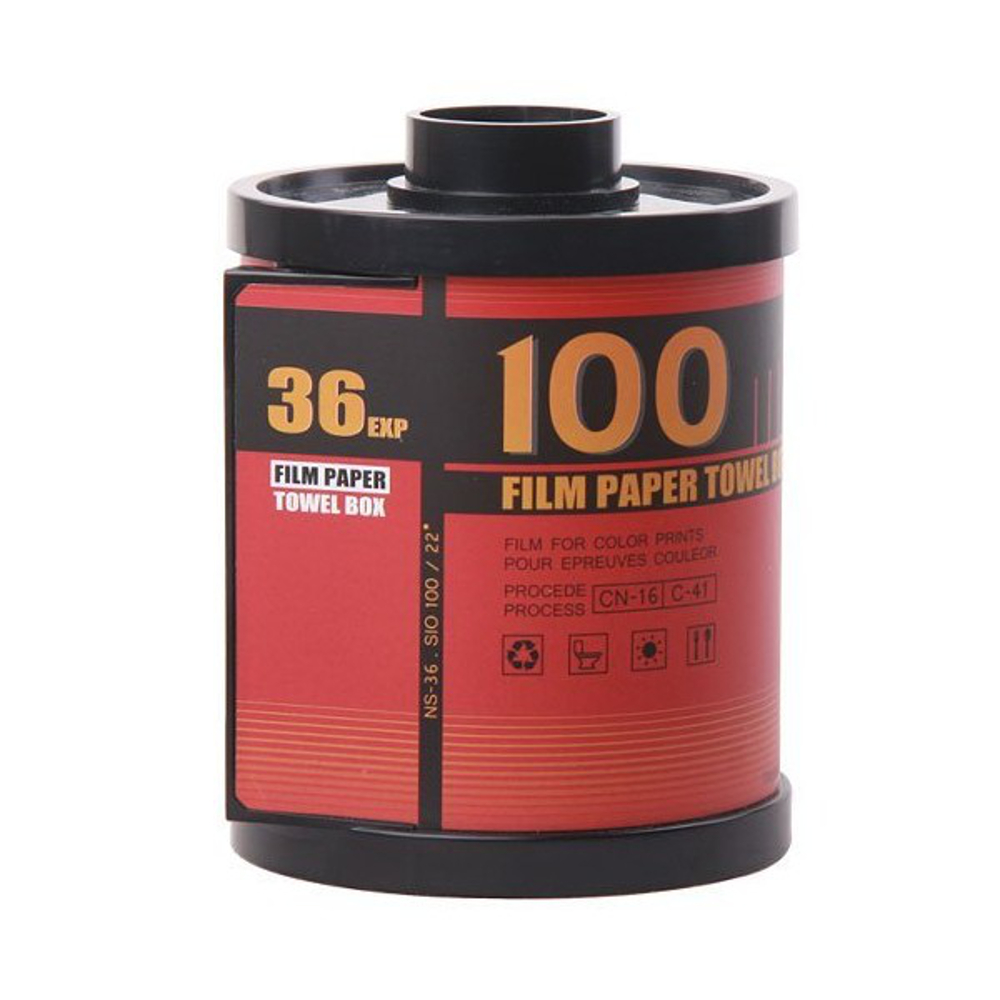 Camera Film Roll Shape Tissue Box Dispenser Red