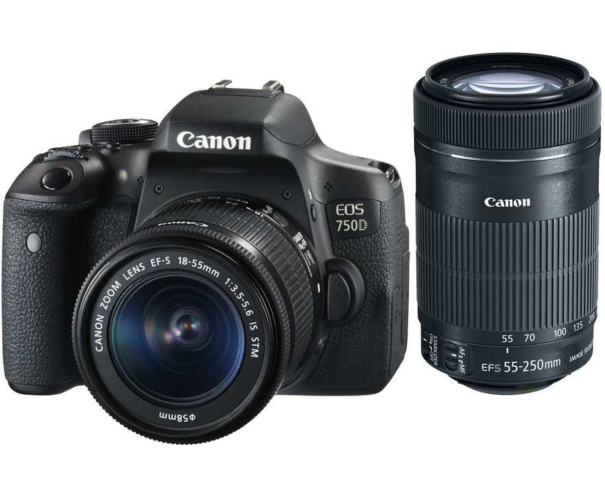 Canon EOS 750D With 18-55mm + 55-250mm Twin Lens + 8GB + Bag
