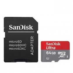 Sandisk Ultra 64GB Micro SDHC Memory Card with Adapter