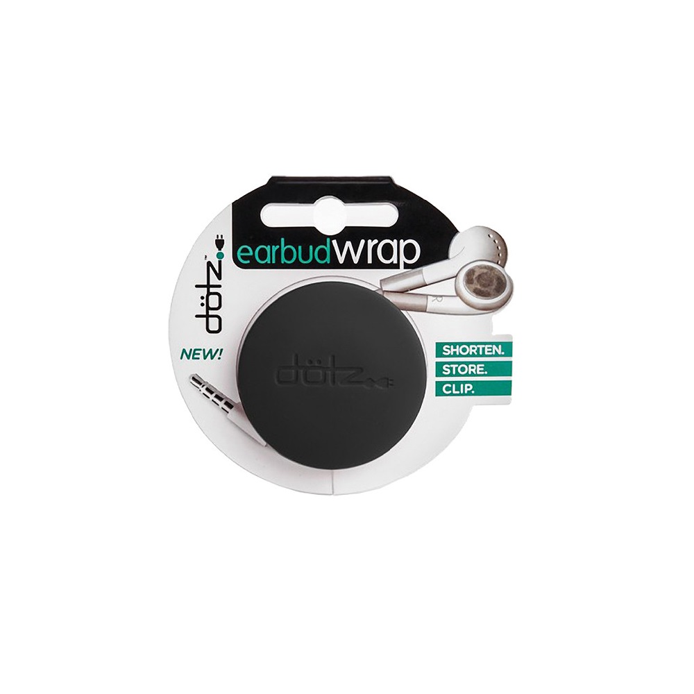 Dotz Earbud Wrap (Black) for Cord and Cable Management