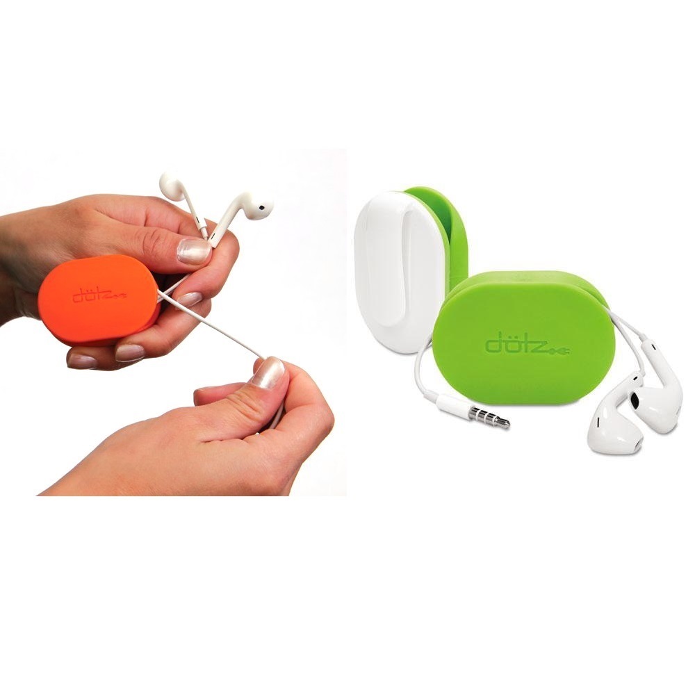 Dotz Flex Earbud Wrap (Lime) for Cord and Cable Management