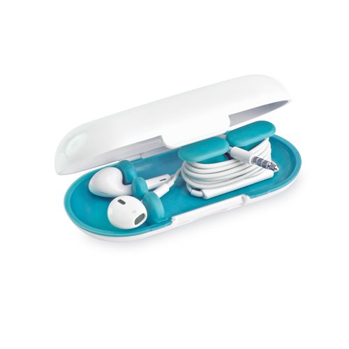 Dotz Earbud Case (Blue) for Cord and Cable Management