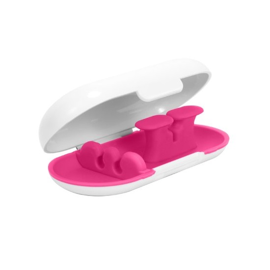 Dotz Earbud Case (Pink) for Cord and Cable Management