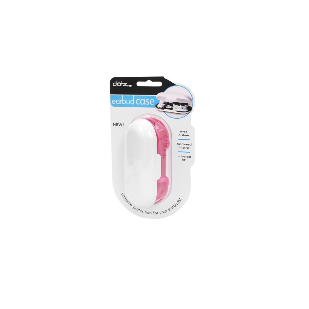 Dotz Earbud Case (Pink) for Cord and Cable Management
