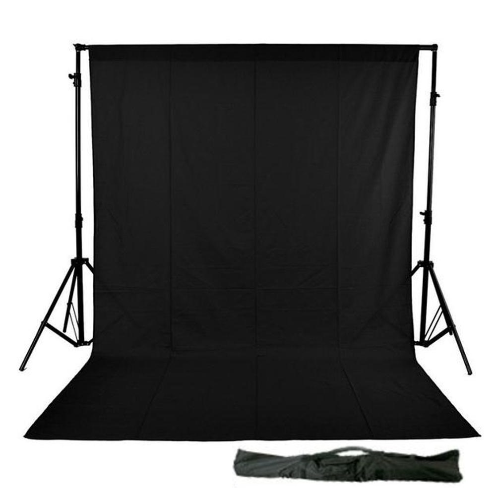 Backdrop Stand Background Support Kit With Bag+ Black Non Woven Background  | Miyamondo
