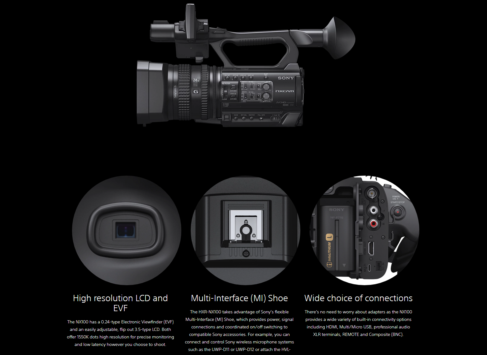 Sony HXR-NX100 Full HD NXCAM Camcorder (Sony Malaysia) - Miyamondo